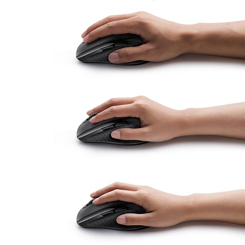 
Belaidė ergonomiška optinė pelė, 5 mygtukai, 1600 DPI - juoda
