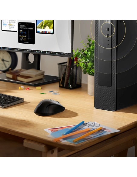 
Belaidė ergonomiška optinė pelė, 5 mygtukai, 1600 DPI - juoda
