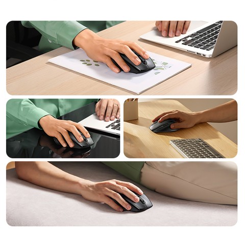 
Belaidė ergonomiška optinė pelė, 5 mygtukai, 1600 DPI - juoda
