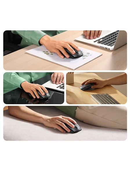 
Belaidė ergonomiška optinė pelė, 5 mygtukai, 1600 DPI - juoda
