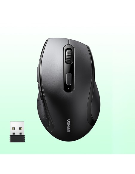 
Belaidė ergonomiška optinė pelė, 5 mygtukai, 1600 DPI - juoda
