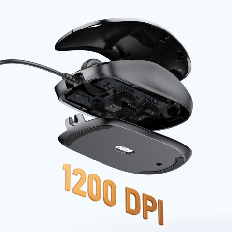 
Laidinė optinė pelė 1200 DPI - juoda
