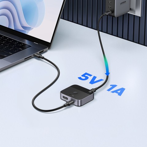 
Perjungti DisplayPort USB-C į USB-C – pilka
