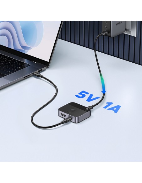 
Perjungti DisplayPort USB-C į USB-C – pilka
