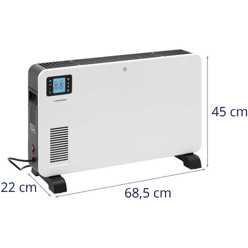 Elektrinis konvektorinis šildytuvas su nuotoliniu valdymu iki 25 m2 LCD 2300 W