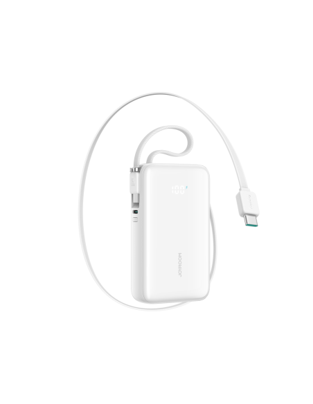 
JR-PR2 10000mAh 35W išorinė baterija su ištraukiamu USB-C laidu ir iPhone Lightning laidu – balta
