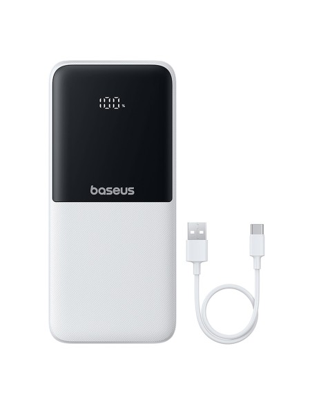 
„Lipow“ 10000mAh 22,5W išorinė baterija su integruotu USB-C „iPhone“ „Lightning“ laidu – balta
