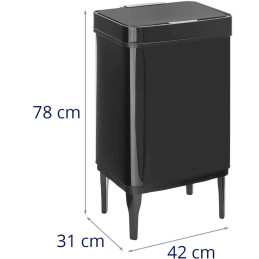 Automatinė šiukšlių dėžė ant kojų 45 l - juoda