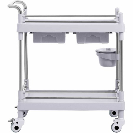 Kosmetikos procedūrų laboratorinis vežimėlis su 2 lentynomis ir 2 stalčiais 83 x 72 x 91 cm 40 kg Kosmetikos procedūrų laboratorinis vežimėlis su 2 lentynomis ir 2 stalčiais 83 x 72 x 91 cm 40 kg