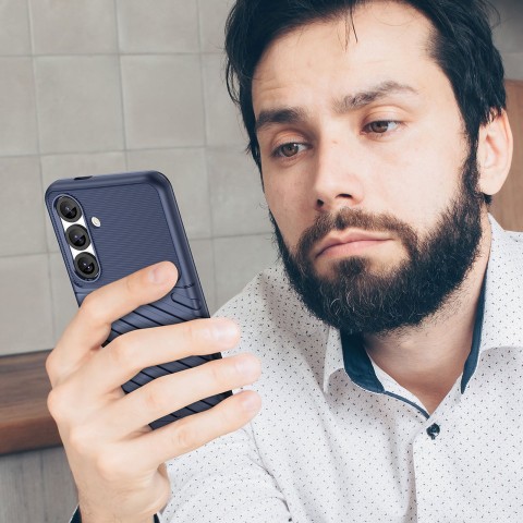 
Silikoninis šarvuotas dėklas, skirtas „Samsung Galaxy S25 Thunder“ dėklui – mėlynas
