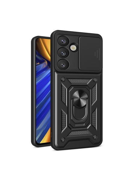 
Šarvuotas dėklas su kameros apsauginiu žiedu, skirtas „Samsung Galaxy S25 Hybrid Armor Camshield“ - juodas
