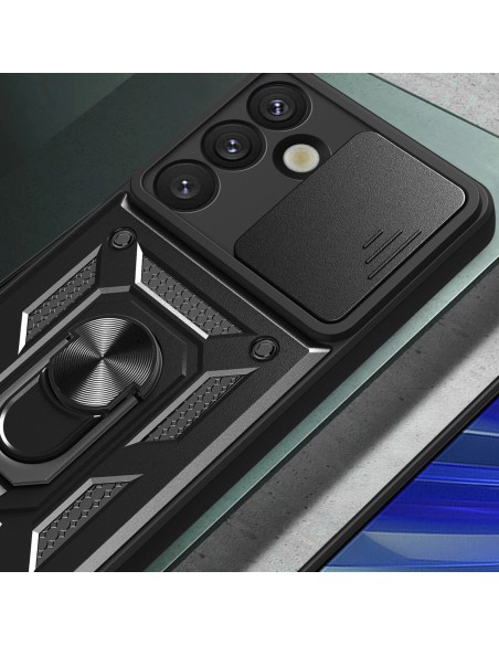 
Šarvuotas dėklas su kameros apsauginiu žiedu, skirtas „Samsung Galaxy S25 Hybrid Armor Camshield“ - juodas
