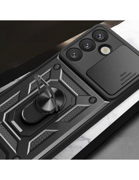 
Šarvuotas dėklas su kameros apsauginiu žiedu, skirtas „Samsung Galaxy S25 Hybrid Armor Camshield“ - juodas
