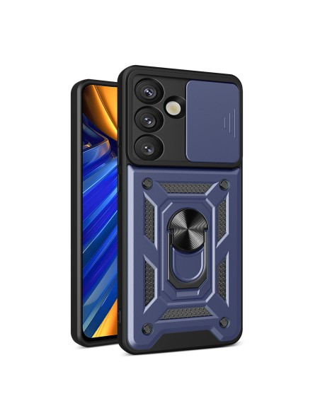 
Šarvuotas dėklas su kameros apsauginiu žiedu, skirtas „Samsung Galaxy S25 Hybrid Armor Camshield“ - mėlynas
