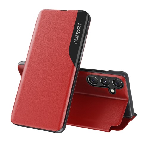 
Elegantiškas dėklas su atvartu ir stovu, skirtas „Samsung Galaxy A56 Eco Leather View Case“ – raudonas
