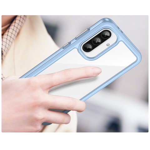 
„Samsung Galaxy A56 Outer Space“ dėklas su lanksčiu rėmeliu – mėlynas
