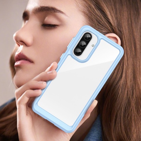 
„Samsung Galaxy A56 Outer Space“ dėklas su lanksčiu rėmeliu – mėlynas
