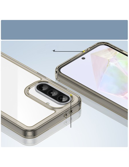 
„Samsung Galaxy A56 Outer Space“ dėklas su lanksčiu rėmeliu – pusiau permatomas
