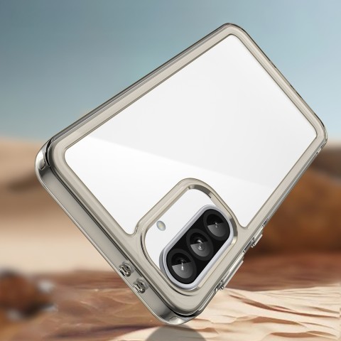 
„Samsung Galaxy A56 Outer Space“ dėklas su lanksčiu rėmeliu – pusiau permatomas
