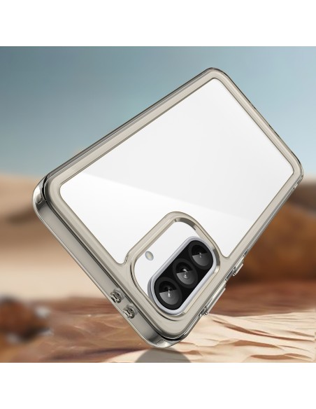 
„Samsung Galaxy A56 Outer Space“ dėklas su lanksčiu rėmeliu – pusiau permatomas
