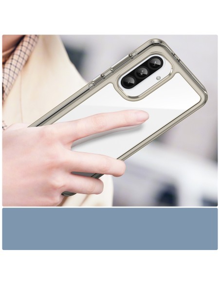 
„Samsung Galaxy A56 Outer Space“ dėklas su lanksčiu rėmeliu – pusiau permatomas
