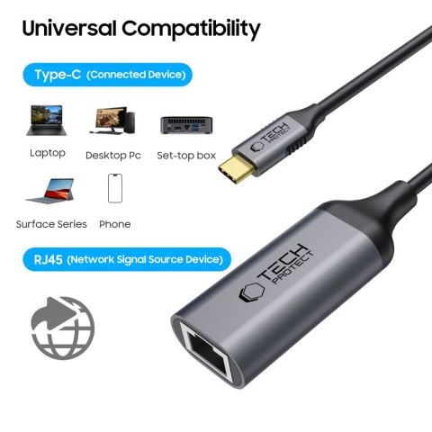 
USB-C į Ethernet RJ45 1000 Mbps adapteris – juodas
