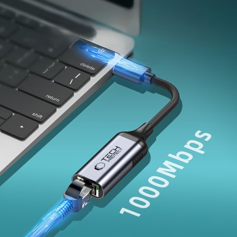 
USB-C į Ethernet RJ45 1000 Mbps adapteris – juodas
