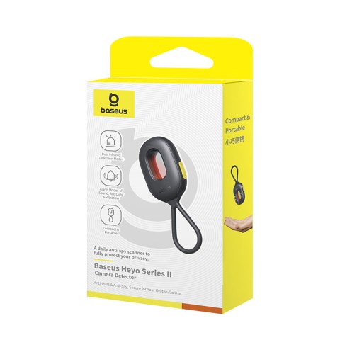 
Paslėptos kameros detektorius su mini žibintuvėliu ir signalizacija + USB-A - USB-C laidas - juodas
