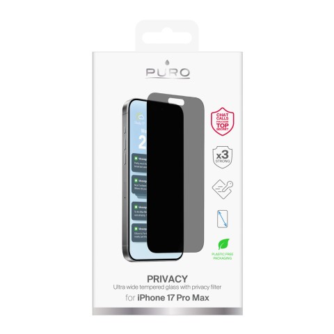 
Grūdintas stiklas iPhone 17 Pro Max telefonui „Privacy“
