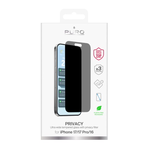 
Grūdintas stiklas, skirtas „iPhone 17“ / „iPhone 17 Pro“ / „iPhone 16“ privatumui
