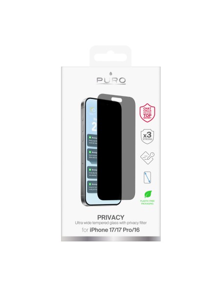 
Grūdintas stiklas, skirtas „iPhone 17“ / „iPhone 17 Pro“ / „iPhone 16“ privatumui
