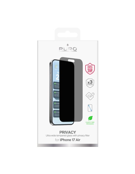 
„iPhone 17 Air“ grūdintas stiklas su privatumo funkcija
