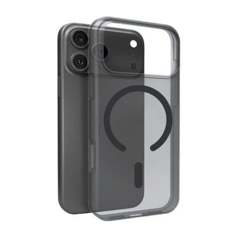 
„iPhone 17 Pro Max“ dienos šviesos „Magsafe“ silikoninis dėklas – permatomas juodas
