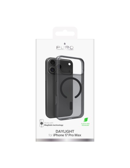 
„iPhone 17 Pro Max“ dienos šviesos „Magsafe“ silikoninis dėklas – permatomas juodas
