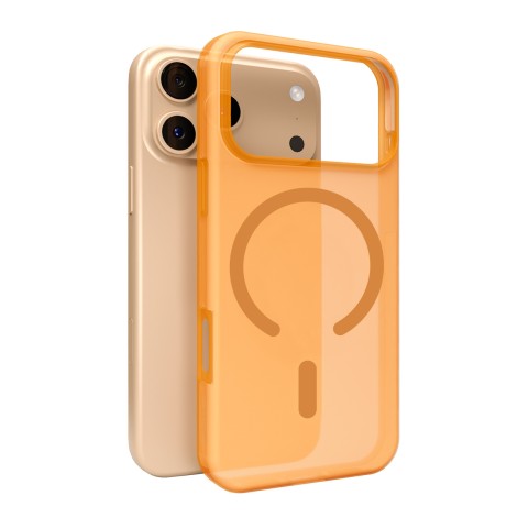 
„iPhone 17 Pro“ dienos šviesos „Magsafe“ silikoninis dėklas – permatomas oranžinis
