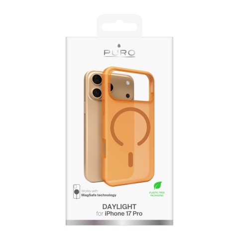 
„iPhone 17 Pro“ dienos šviesos „Magsafe“ silikoninis dėklas – permatomas oranžinis
