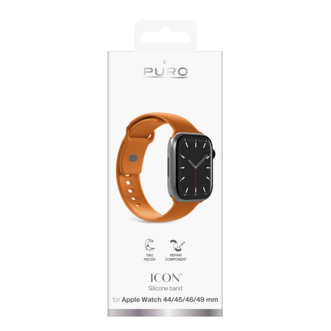 
Silikoninis dirželis, skirtas „Apple Watch 44/ 45/ 46/ 49mm Icon“ - oranžinis
