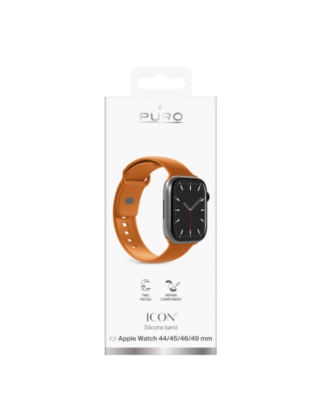 
Silikoninis dirželis, skirtas „Apple Watch 44/ 45/ 46/ 49mm Icon“ - oranžinis
