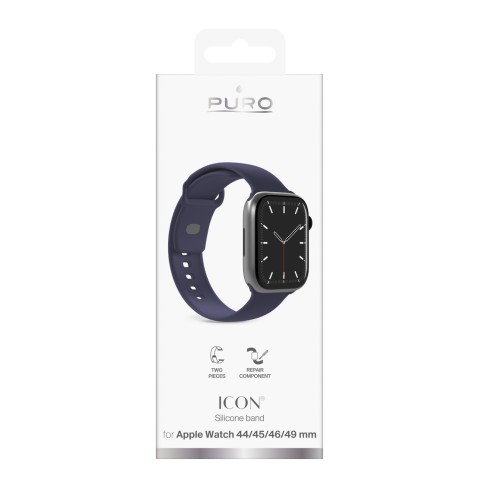 
Silikoninis dirželis, skirtas „Apple Watch 44/ 45/ 46/ 49mm Icon“ - tamsiai mėlynas
