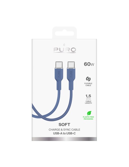 
ICON USB-C 60W 1,5 m lankstus kabelis – mėlynas
