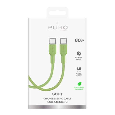 
USB-C 60W 1,5 m ICON lankstus kabelis – žalias
