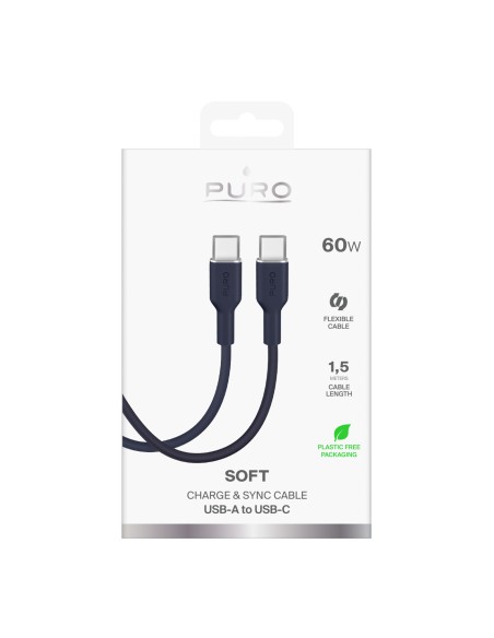 
ICON USB-C 60W 1,5 m lankstus kabelis – tamsiai mėlynas
