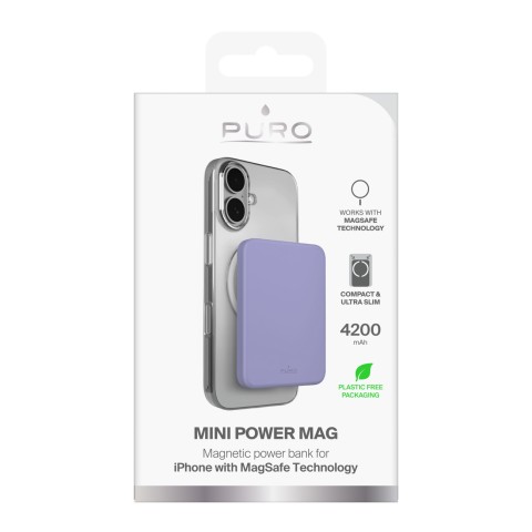 
Itin plonas 4200mAh USB-C „MagSafe“ magnetinis išorinis akumuliatorius – violetinis
