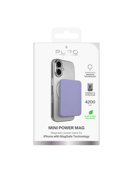 
Itin plonas 4200mAh USB-C „MagSafe“ magnetinis išorinis akumuliatorius – violetinis
