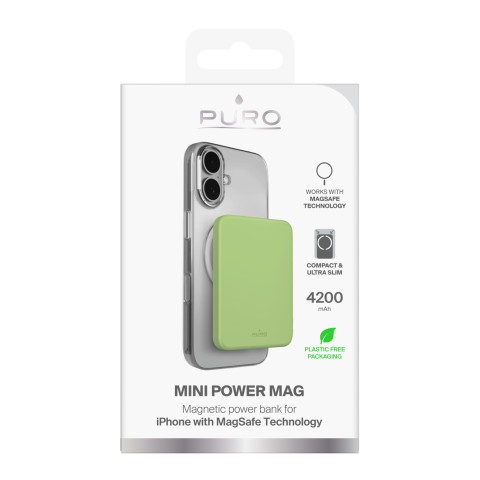 
Itin plonas 4200 mAh USB-C „MagSafe“ magnetinis išorinis akumuliatorius – žalias
