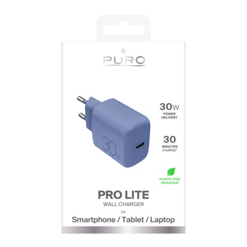 
USB-C Pro Lite 30W sieninis įkroviklis – mėlynas
