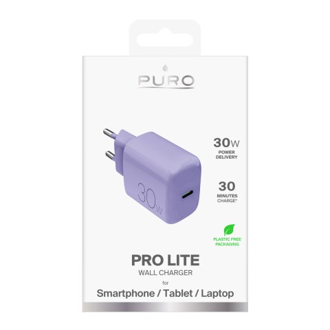 
USB-C Pro Lite 30W sieninis įkroviklis – violetinis
