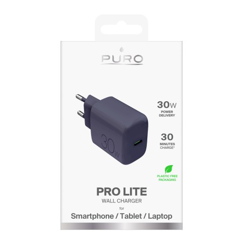 
USB-C Pro Lite 30W sieninis įkroviklis – pilkas
