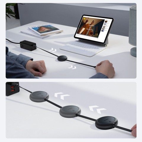 
USB-C Free2Pull 60W 1m ištraukiamas laidas – juodas
