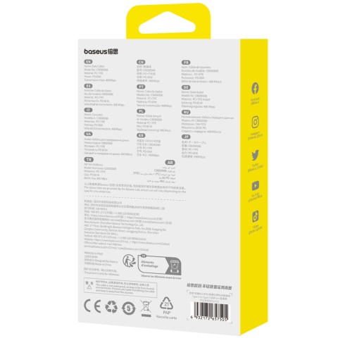 
USB-C Free2Pull 60W 1m ištraukiamas laidas – juodas
